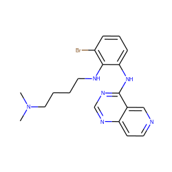 CN(C)CCCCNc1c(Br)cccc1Nc1ncnc2ccncc12 ZINC000029133184