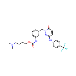 CN(C)CCCCOC(=O)Nc1cccc(Cn2nc(Nc3ccc(C(F)(F)F)cc3)ccc2=O)c1 ZINC000206886589