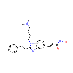 CN(C)CCCCn1c(CCc2ccccc2)nc2cc(/C=C/C(=O)NO)ccc21 ZINC000040915160