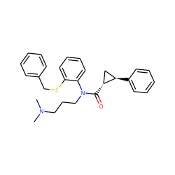 CN(C)CCCN(C(=O)[C@@H]1C[C@H]1c1ccccc1)c1ccccc1SCc1ccccc1 ZINC000013537624