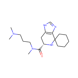 CN(C)CCCN(C)C(=O)[C@@H]1Cc2[nH]cnc2C2(CCCCC2)N1 ZINC000063539346