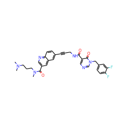 CN(C)CCCN(C)C(=O)c1cnc2ccc(C#CCNC(=O)c3cncn(Cc4ccc(F)c(F)c4)c3=O)cc2c1 ZINC000096176333