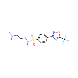 CN(C)CCCN(C)S(=O)(=O)c1ccc(-c2noc(C(F)(F)F)n2)cc1 ZINC000142888379