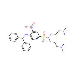 CN(C)CCCN(CCCN(C)C)S(=O)(=O)c1ccc(NC(c2ccccc2)c2ccccc2)c([N+](=O)[O-])c1 ZINC000028369184