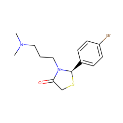 CN(C)CCCN1C(=O)CS[C@@H]1c1ccc(Br)cc1 ZINC000000196402