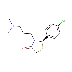 CN(C)CCCN1C(=O)CS[C@@H]1c1ccc(Cl)cc1 ZINC000000196386