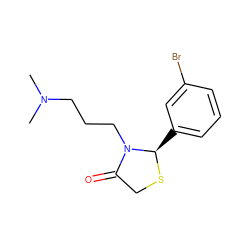 CN(C)CCCN1C(=O)CS[C@@H]1c1cccc(Br)c1 ZINC000013650867