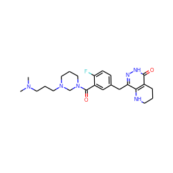 CN(C)CCCN1CCCN(C(=O)c2cc(Cc3n[nH]c(=O)c4c3NCCC4)ccc2F)C1 ZINC000147615131