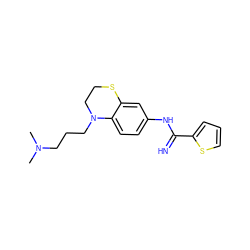 CN(C)CCCN1CCSc2cc(NC(=N)c3cccs3)ccc21 ZINC000113970969