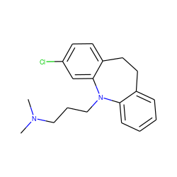 CN(C)CCCN1c2ccccc2CCc2ccc(Cl)cc21 ZINC000000020248