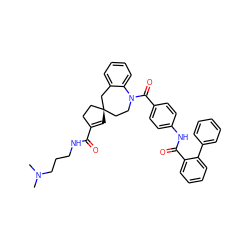 CN(C)CCCNC(=O)C1=C[C@]2(CC1)CCN(C(=O)c1ccc(NC(=O)c3ccccc3-c3ccccc3)cc1)c1ccccc1C2 ZINC000026838814