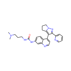 CN(C)CCCNC(=O)Nc1ccc2c(-c3c(-c4ccccn4)nn4c3CCC4)ccnc2c1 ZINC000045317718