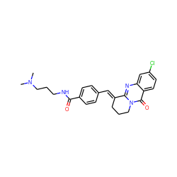 CN(C)CCCNC(=O)c1ccc(/C=C2\CCCn3c2nc2cc(Cl)ccc2c3=O)cc1 ZINC000084633870