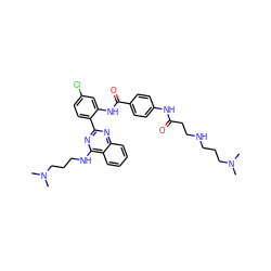 CN(C)CCCNCCC(=O)Nc1ccc(C(=O)Nc2cc(Cl)ccc2-c2nc(NCCCN(C)C)c3ccccc3n2)cc1 ZINC000096258045