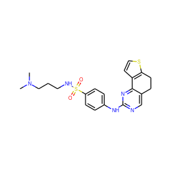 CN(C)CCCNS(=O)(=O)c1ccc(Nc2ncc3c(n2)-c2ccsc2CC3)cc1 ZINC000049036900