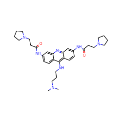 CN(C)CCCNc1c2ccc(NC(=O)CCN3CCCC3)cc2nc2cc(NC(=O)CCN3CCCC3)ccc12 ZINC000027519774