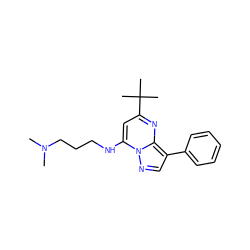 CN(C)CCCNc1cc(C(C)(C)C)nc2c(-c3ccccc3)cnn12 ZINC000002350990