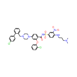 CN(C)CCCNc1ccc(S(=O)(=O)NC(=O)c2ccc(N3CCN(Cc4ccccc4-c4ccc(Cl)cc4)CC3)cc2Oc2ccccc2Cl)cc1[N+](=O)[O-] ZINC000165320854