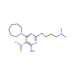 CN(C)CCCNc1nc(N)c([N+](=O)[O-])c(N2CCCCCC2)n1 ZINC000004305944