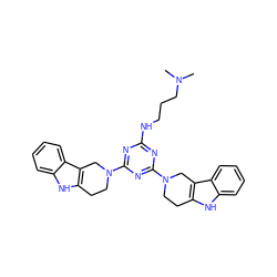 CN(C)CCCNc1nc(N2CCc3[nH]c4ccccc4c3C2)nc(N2CCc3[nH]c4ccccc4c3C2)n1 ZINC000073200089