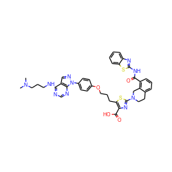 CN(C)CCCNc1ncnc2c1cnn2-c1ccc(OCCCc2sc(N3CCc4cccc(C(=O)Nc5nc6ccccc6s5)c4C3)nc2C(=O)O)cc1 ZINC000163848505