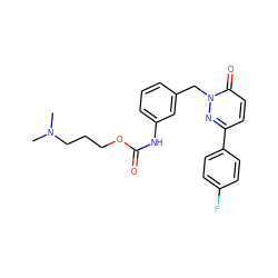 CN(C)CCCOC(=O)Nc1cccc(Cn2nc(-c3ccc(F)cc3)ccc2=O)c1 ZINC000167727036