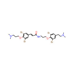 CN(C)CCCOc1c(Br)cc(/C=C/C(=O)NCCCOc2c(Br)cc(CCN(C)C)cc2Br)cc1Br ZINC000085810835