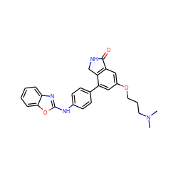 CN(C)CCCOc1cc2c(c(-c3ccc(Nc4nc5ccccc5o4)cc3)c1)CNC2=O ZINC000063540087