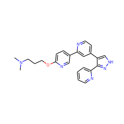 CN(C)CCCOc1ccc(-c2cc(-c3c[nH]nc3-c3ccccn3)ccn2)cn1 ZINC000072118288