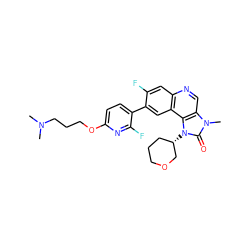 CN(C)CCCOc1ccc(-c2cc3c(cc2F)ncc2c3n([C@H]3CCCOC3)c(=O)n2C)c(F)n1 ZINC001772603033