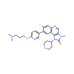 CN(C)CCCOc1ccc(-c2cc3c(cc2F)ncc2c3n(C3CCOCC3)c(=O)n2C)cn1 ZINC001772616914