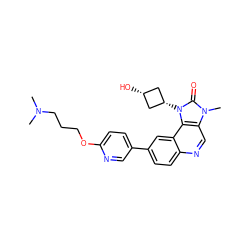 CN(C)CCCOc1ccc(-c2ccc3ncc4c(c3c2)n([C@H]2C[C@@H](O)C2)c(=O)n4C)cn1 ZINC001772635885