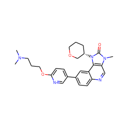 CN(C)CCCOc1ccc(-c2ccc3ncc4c(c3c2)n([C@H]2CCCOC2)c(=O)n4C)cn1 ZINC001772570192