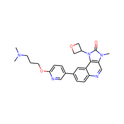 CN(C)CCCOc1ccc(-c2ccc3ncc4c(c3c2)n(C2COC2)c(=O)n4C)cn1 ZINC001772647114