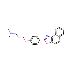 CN(C)CCCOc1ccc(-c2nc3c(ccc4ccccc43)o2)cc1 ZINC000040845456