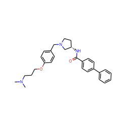 CN(C)CCCOc1ccc(CN2CC[C@H](NC(=O)c3ccc(-c4ccccc4)cc3)C2)cc1 ZINC000028470788