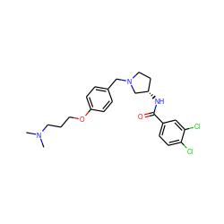 CN(C)CCCOc1ccc(CN2CC[C@H](NC(=O)c3ccc(Cl)c(Cl)c3)C2)cc1 ZINC000003964101