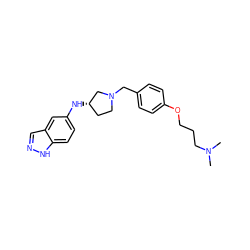 CN(C)CCCOc1ccc(CN2CC[C@H](Nc3ccc4[nH]ncc4c3)C2)cc1 ZINC000114336033