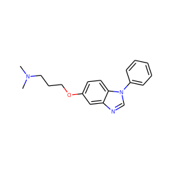 CN(C)CCCOc1ccc2c(c1)ncn2-c1ccccc1 ZINC000003815790