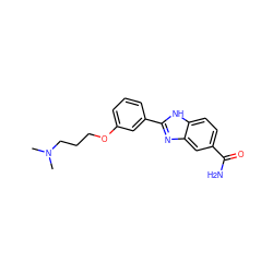 CN(C)CCCOc1cccc(-c2nc3cc(C(N)=O)ccc3[nH]2)c1 ZINC000034659021