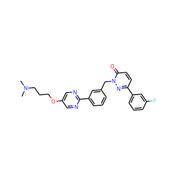 CN(C)CCCOc1cnc(-c2cccc(Cn3nc(-c4cccc(F)c4)ccc3=O)c2)nc1 ZINC000203924742