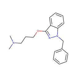 CN(C)CCCOc1nn(Cc2ccccc2)c2ccccc12 ZINC000002020083