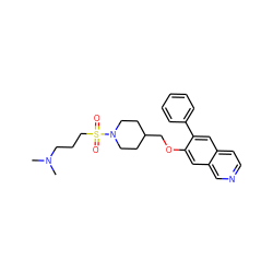 CN(C)CCCS(=O)(=O)N1CCC(COc2cc3cnccc3cc2-c2ccccc2)CC1 ZINC000040940485