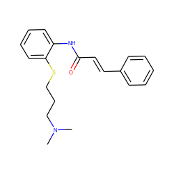 CN(C)CCCSc1ccccc1NC(=O)/C=C/c1ccccc1 ZINC000001714738