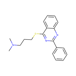 CN(C)CCCSc1nc(-c2ccccc2)nc2ccccc12 ZINC000013445633