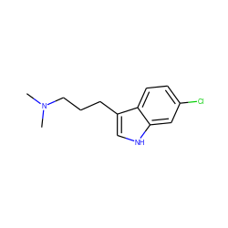 CN(C)CCCc1c[nH]c2cc(Cl)ccc12 ZINC000028343724