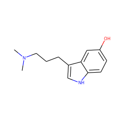 CN(C)CCCc1c[nH]c2ccc(O)cc12 ZINC000028357809