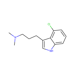 CN(C)CCCc1c[nH]c2cccc(Cl)c12 ZINC000028344204