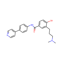 CN(C)CCCc1cc(C(=O)Nc2ccc(-c3ccncc3)cc2)ccc1O ZINC000000599925