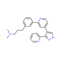 CN(C)CCCc1cccc(-c2cc(-c3c[nH]nc3-c3ccccn3)ccn2)c1 ZINC000045259798